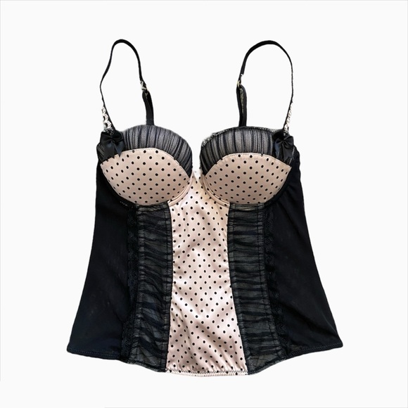 La Senza Pastel Polka Dot Y2K Sheer Corset Top - Picture 1 of 4